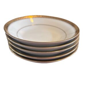 5 Noritake Essex Gold Dessert Bowls 5 1/2" Wide 4322 Contemporary Fine China